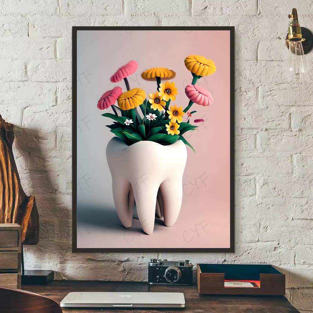 

Painting Teeth Art Classic Poster HD art sticky wall waterproof home living room bedroom bar aesthetic decoration 21cm×30cm NoFrame
