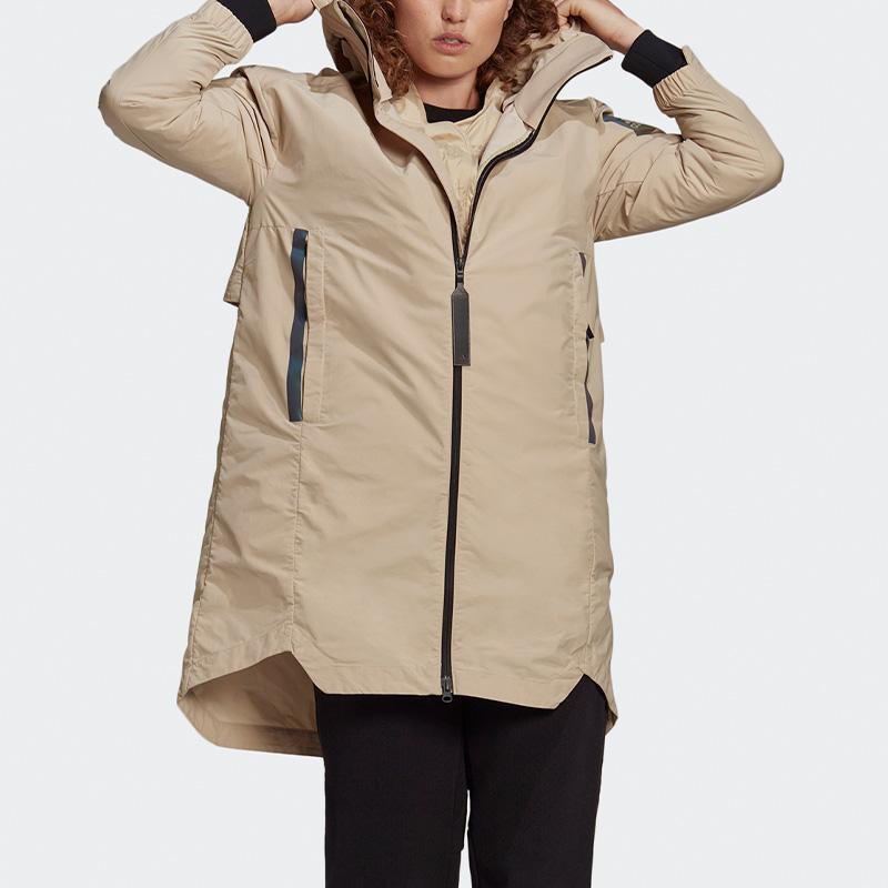 Adidas Myshelter Windproof Solid Color Sports Jacket Women Jacket Khaki GR0597