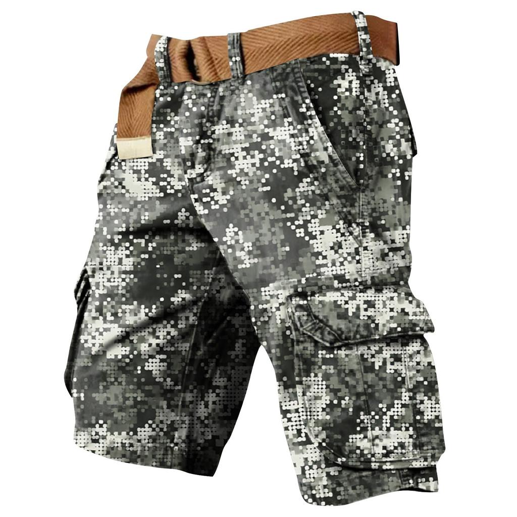 Men's Independence Day Printed Multi Pocket Workwear Shorts
