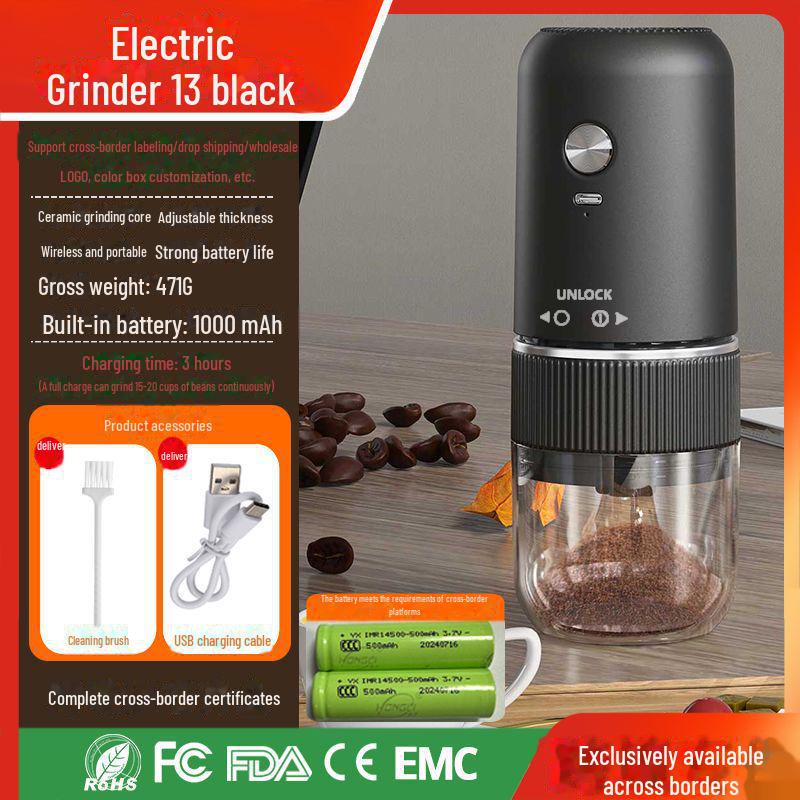 Portable Hand-Cranked Coffee Grinder for Home Use