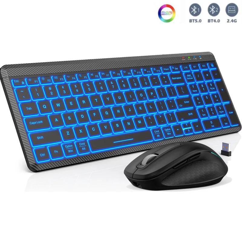 JOMAA Wireless Bluetooth RGB Keyboard & Silent Mouse Set for Office