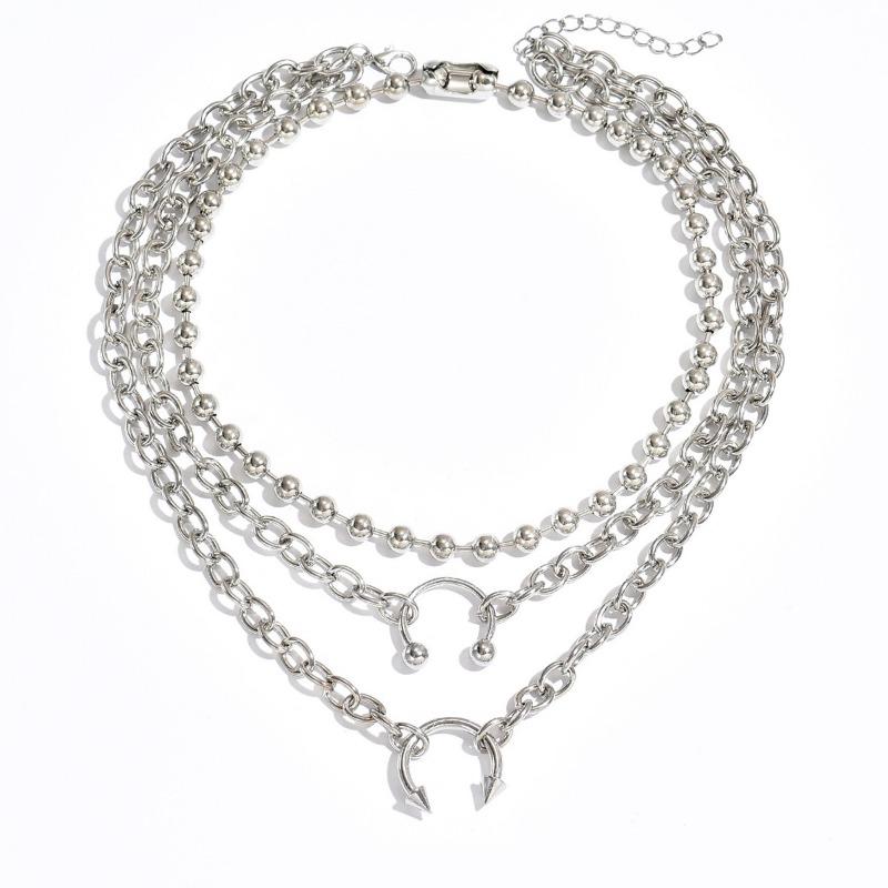 Pendants, necklaces, jewelry, hip-hop trend, niche personality, punk style, multi-layer design items.