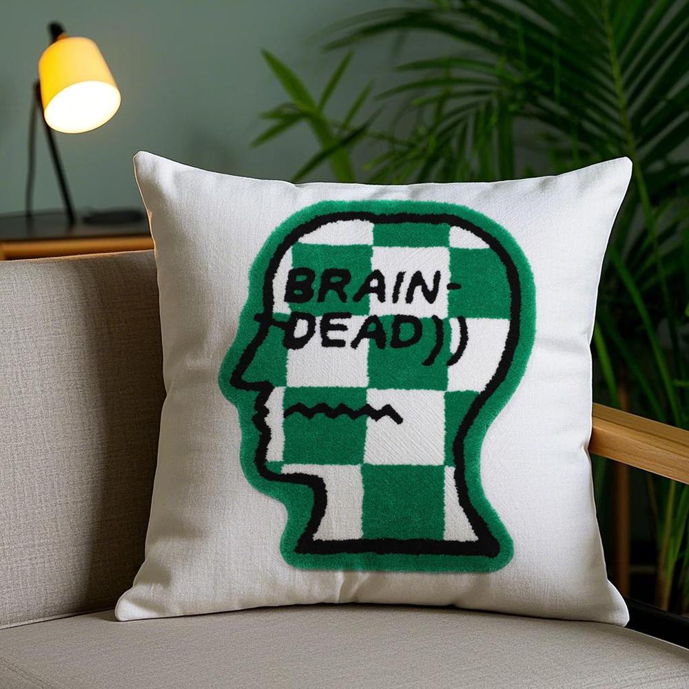 Los Angeles B-Brain Dead Cushion Cover Plush Fabric Soft Double-Sided Printed Sofa Pillow Case Colorfast Home Decor Gift
