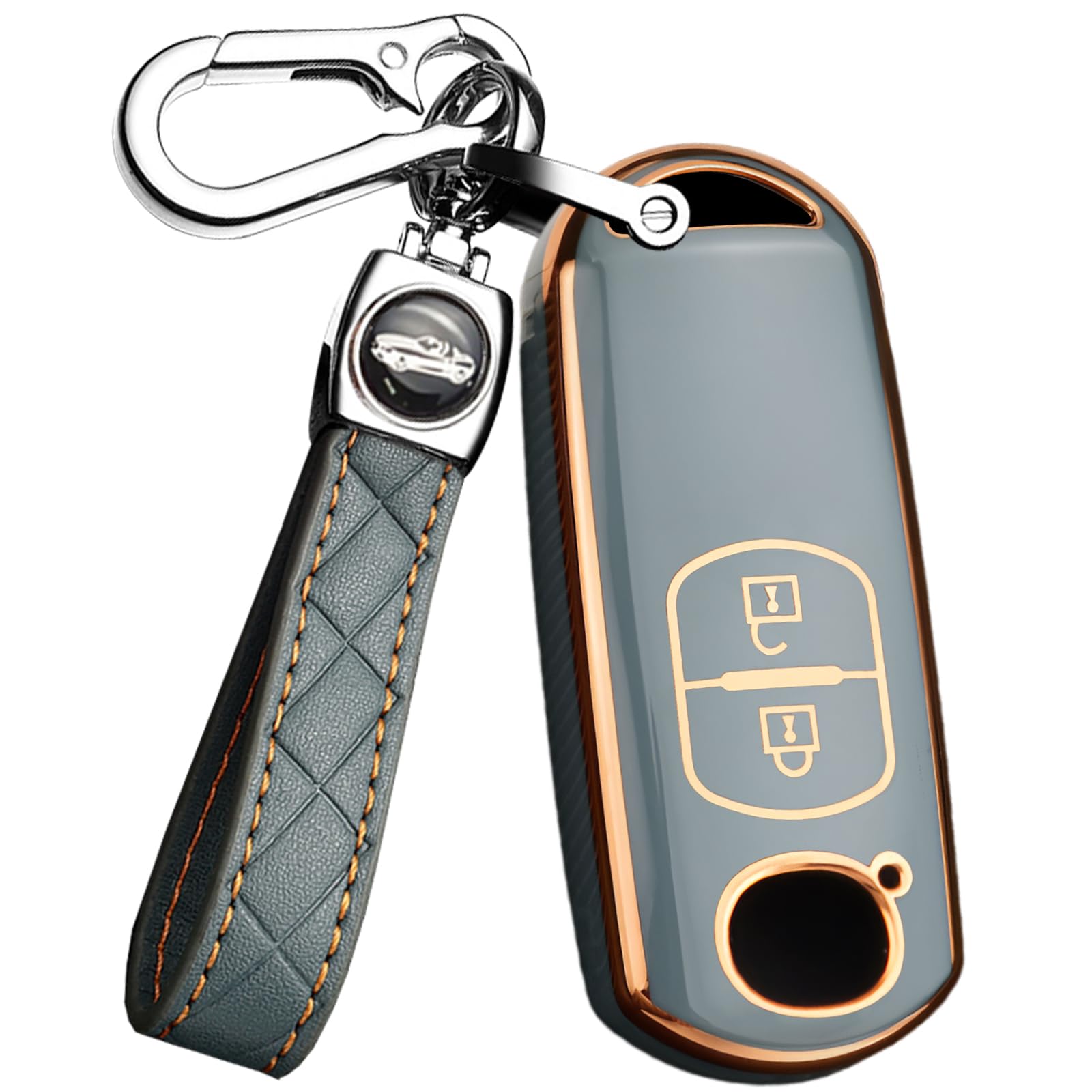 ontto Mazda Key Case, Key Cover, Keychain, Silicone, Compatible with CX-3, CX-7, Miata, Atenza, M