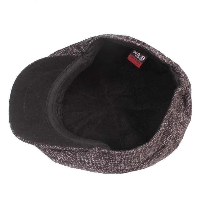 Youth Octagonal Cap Men's Autumn Winter Warm Beret Middle-Aged and Elderly Cap Newsboy Cap Painters Hats