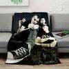 Punk Rock Band Vintage Portrait Print Fleece Blanket, Soft Warm Throw Blanket for Sofa Bed Music Fan Home Decor