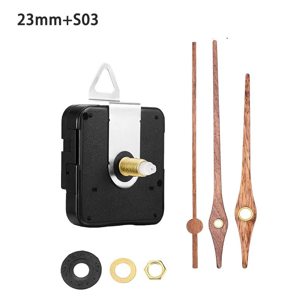Silent DIY Cross-Border Long Shaft Clock Movement with Walnut Wood Hands - 4 Styles Available