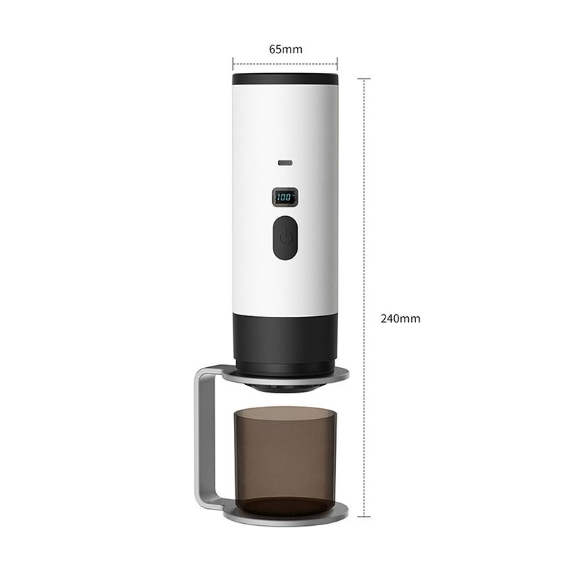 Tragbare elektrische Kaffeemaschine 3-in-1 Kapsel-Kaffeemühle Reise-Kaffeemaschine mit kabelloser Heizung für Auto und Zuhause Camping