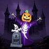 Calabaza Inflable de Halloween de 6 pies con Cabeza de Parca, Iluminación LED, Decoración Exterior para Jardín, Esqueleto Inflable, Lápida, Accesorio para Fiesta de Cementerio