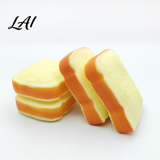 Sliced Bread Fidget Toys 1/2Pcs Simulated Toast Stress Relief Toy Squeeze Sensory Toy Soft Stretchy Fake Food for Kids Teens Adults Desk Reliever