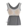 Silk Spaghetti Strap Vest with Padded Cups, Latex Chest Pads, Square Neckline; Women's Innerwear/Outerwear, Covers Side Fat
