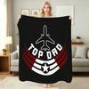 Top Gun Style Fighter Jet Pilot Poster Pattern Theme Flannel Blanket Skinfriendly Warm Throw Blanket For Living Room Office Nap Home Party Decor