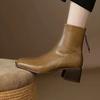 Women's Boots for Sexy High Heels Designer Square Toe Shoes  Winter New Ankle Boots Pumps Trend Dress Luxury Woman Booties