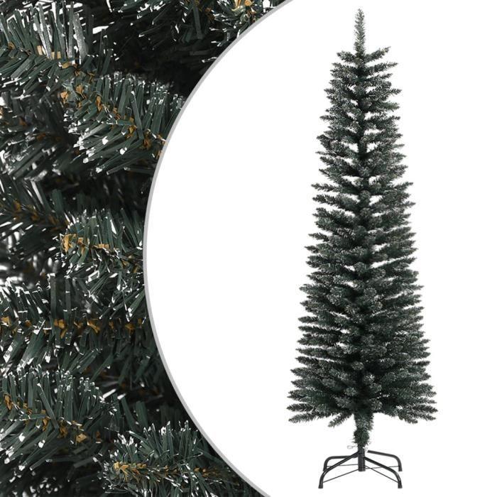 VidaXL Sapin de Noël artificiel mince avec support Vert 150 cm PVC345184