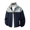 Men's Casual Color-blocked Two-sided Jacket, Men's Loose Patchwork Checkered Jacket