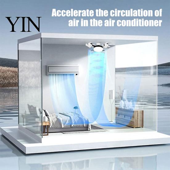 E27 Socket Fan 3/4/5 Blade Ceiling with Light & Remote Control, 2-in-1 Silent LED Drone Compact Ventilation Lamp Foldable Blades, 3-Speed Dimmable for