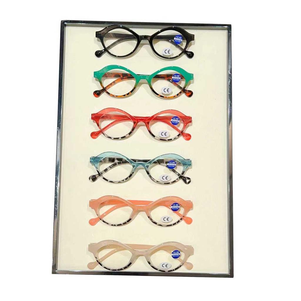 New Multi-colored Anti-blue Light Reading Glasses Women Personalized Ultra-lightweight HD Small Oval Frame Presbyopia Glasses