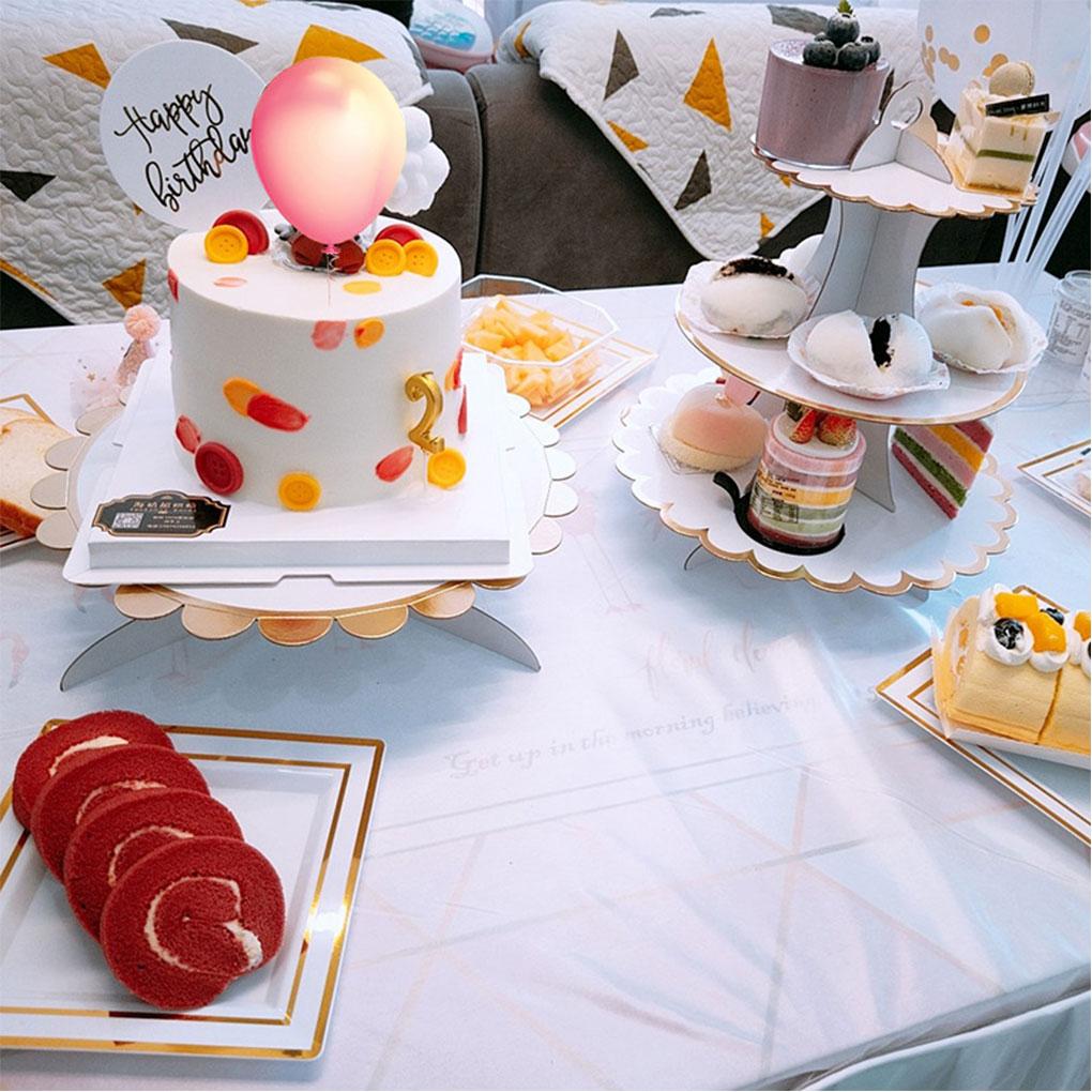 3-Tier Cake Stand Cupcake Mousse Snacks Food Display Holder Home Festival Wedding Anniversary Table Decoration Tray