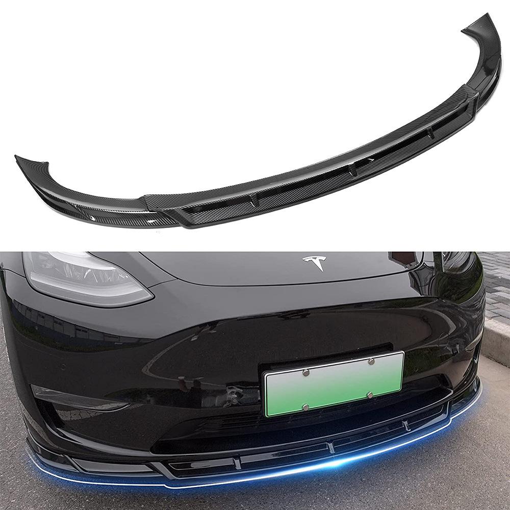 Tesla Model Y Three-Stage Front Lip: Anti-Collision Wind Deflector & Exterior Enhancement.