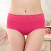 Ropa interior menstrual con cinturón de encaje de cintura media para mujer, bragas menstruales, ropa interior antifugas laterales agrandadas