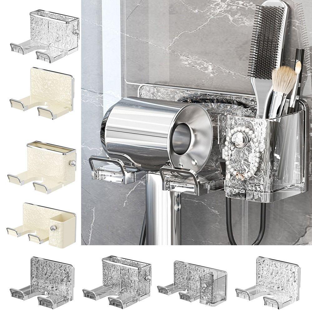 Punch Free Hair Dryer Rack Wall-mounted Hair Tool Storage Rack Portable Bathroom Accessories