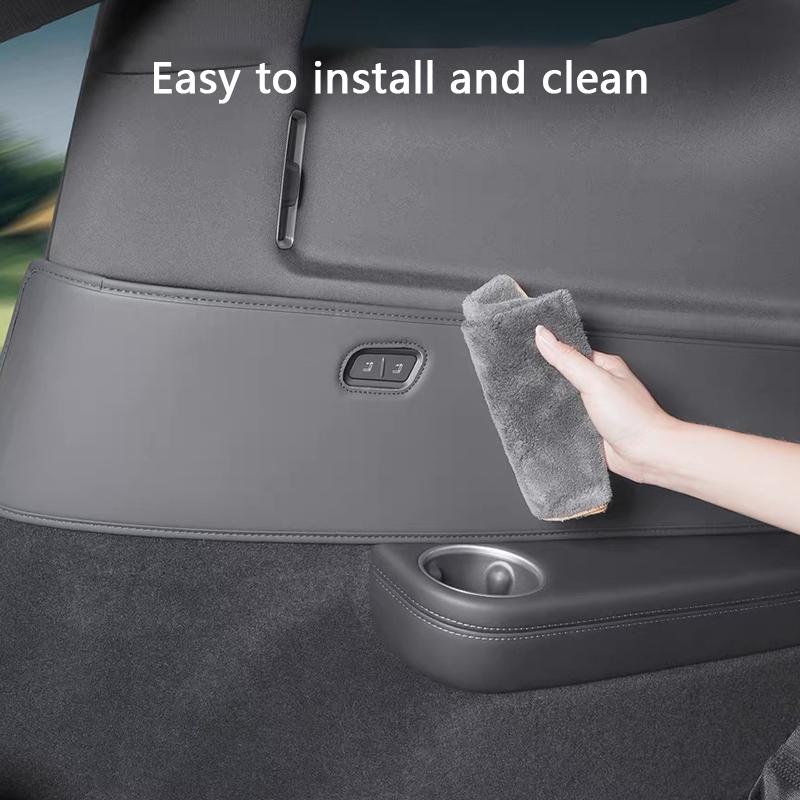 For Tesla Model YL 6-Seater Third Row Seat Both Side Anti-Kick Pad Leather Rear Seat Anti-scratch Protective Pad Car Accessories