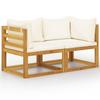 Day and Night - Day and Night 2-seater Garden Bench with Cream White Cushions