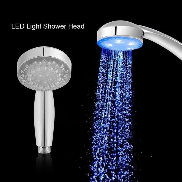 Pommeau de douche lumineux LED - 3 couleurs