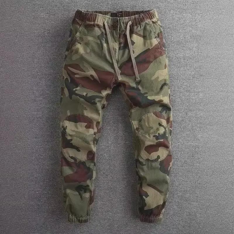 Men's American Retro Slim-Fit Camouflage Overalls with Three-Dimensional Tailoring