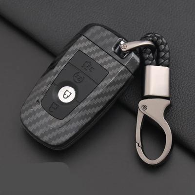 Carbon Fiber ABS Car Key Case Cover For Ford Fusion Mondeo Mustang Edge Expedition EXplorer F-150 F-250 F-350 2018 2019