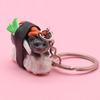 Cartoon Sushi Cat Keychain - Cute Kitten Pendant for Bags and Cars