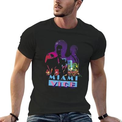 Miami Vice Crockett And Tubbs T-Shirt Shirts Graphic Vintage Custom T Shirt Man T Shirt Men's Cotton T-shirt
