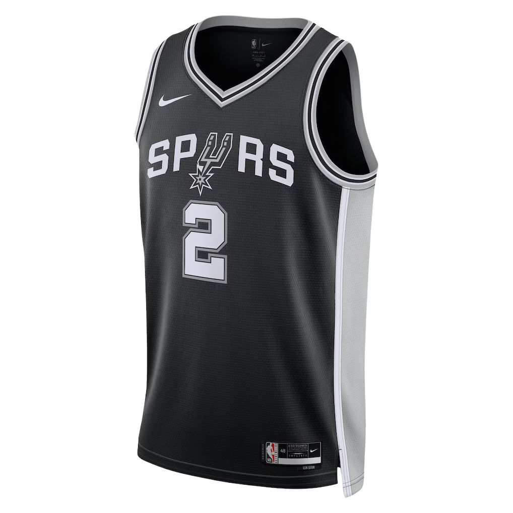 Nike Dri-Fit NBA Icon Edition Swoosh 2025 San Antonio Spurs Player Version Dylan Harper Away 2 Knit Sleeveless Basketball Jersey Men jersey DN2153-010 L
