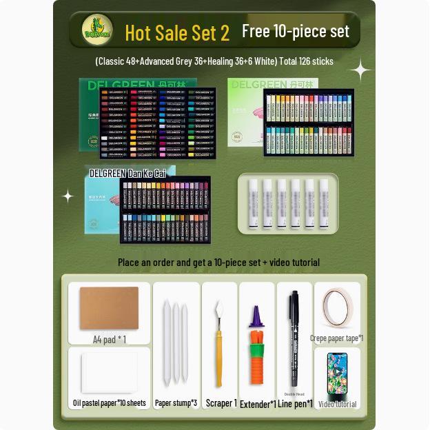 Dan Ke Lin Third Gen Super Soft 36-Color Oil Pastel Set - Advanced Gray White Oil-Based Crayons