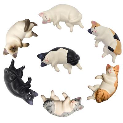 3Pcs/6cs Lazy Cat Refrigerator Magnet Message Po Wall Sticker Creative Cute Sleep Cat Home Decoration Accessories