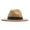 New fashionable and elegant jazz hat, spring, autumn and winter belt woolen casual fashion big-brimmed lady jazz hat
