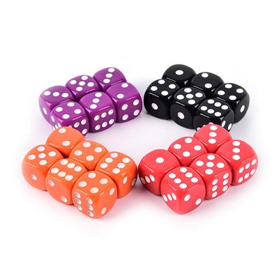 6Pcs Round Corner Funny Acrylic Dices Night Party Club Dice 6 Sides Dices Board Games 16mm