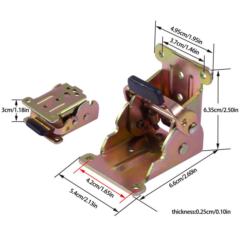 4 Stück Selbstverriegelndes Scharnier 90 Grad Verriegelndes Klappscharnier Metall Stuhlbeinhalterung Scharnier für Tisch Bettbein Füße Endstück Langlebig