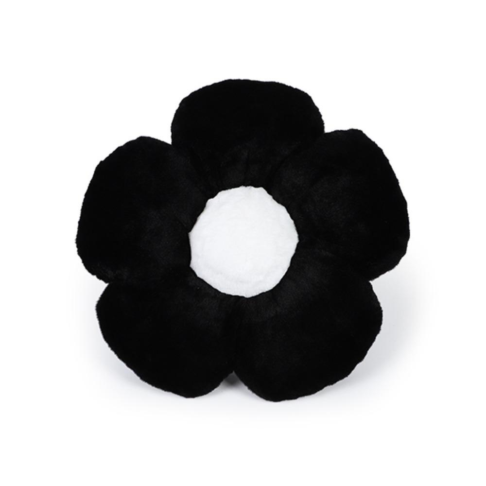 

Soft Seat Protector Pad Flower Car Head Pillow Universal Car Plush Cushion Female Backrest Pillow-Black