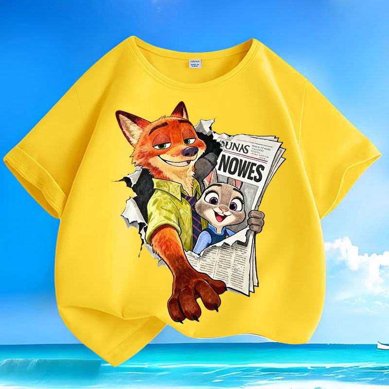 Summer Mania 'Zootopia' Children's T-Shirt Nick and Judy Cartoon Print