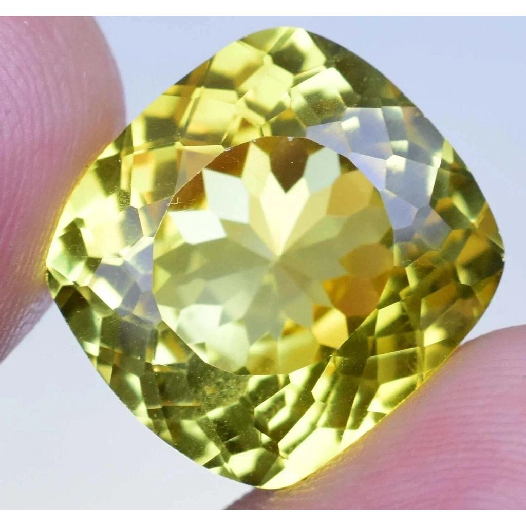 Natural Yellow Sapphire Cushion Cut 23 Ct Loose Faceted Certified Gemstone