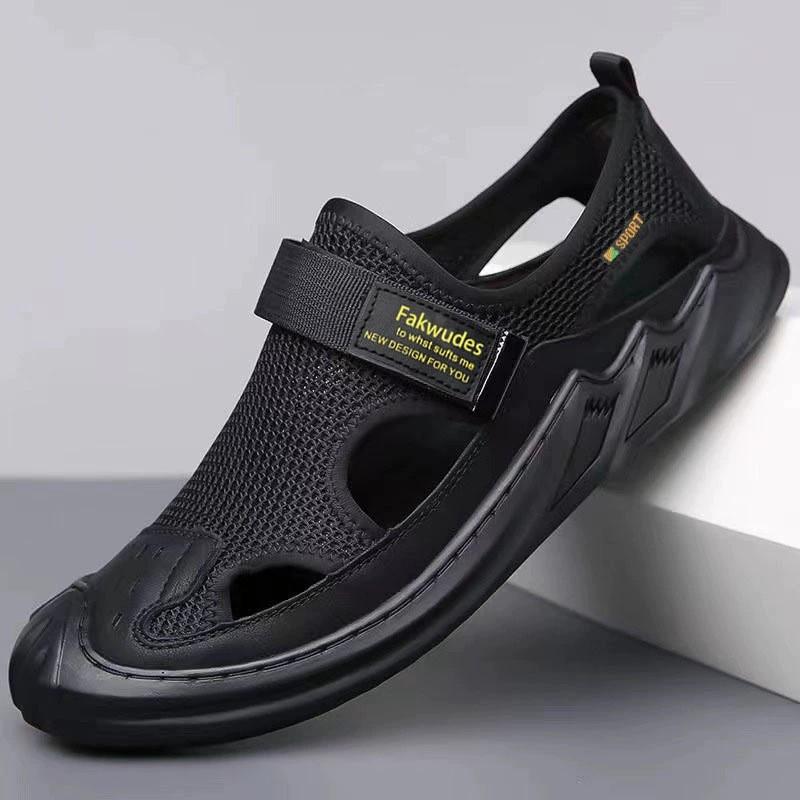 Foreign trade sandals summer mesh breathable soft sole hole shoes fashion trend outdoor sports leisure beach shoes