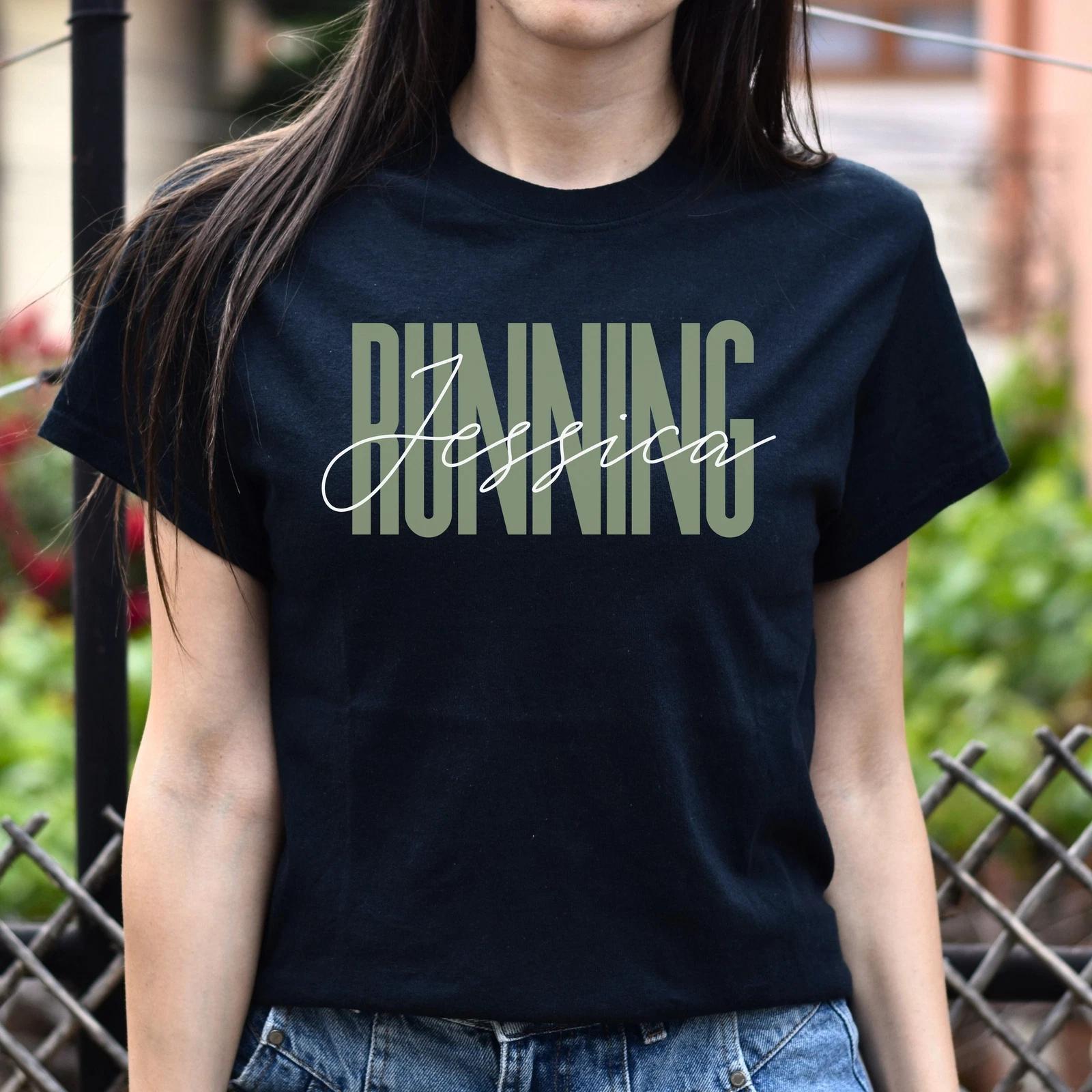 Running T-Shirt gift Marathon Runner Running mama Customized Unisex tee Black Na S