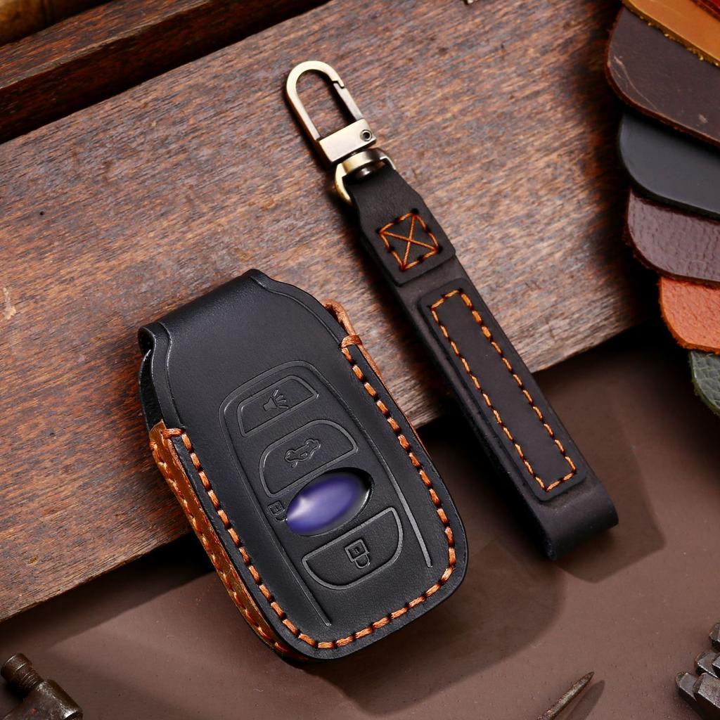 Leather Car Key Cover Keychain Holder Case Protector for Subaru Legacy Impreza Forester Xv Trezia BRZ Wrx Levorg Outback Remote