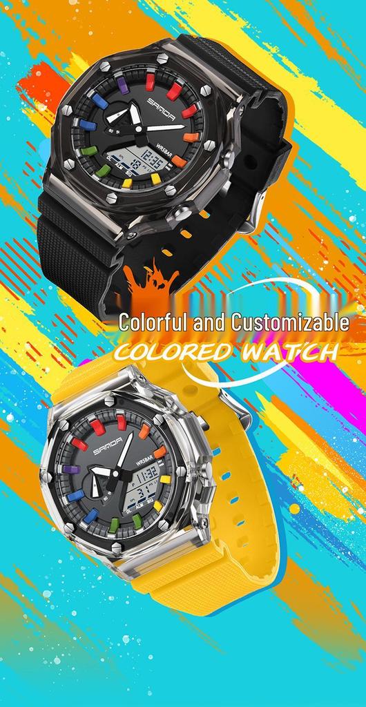 Unisex Transparent Octagonal Electronic Wristwatch: Multifunctional, Waterproof, Swimming-Compatible, Best-Selling Design