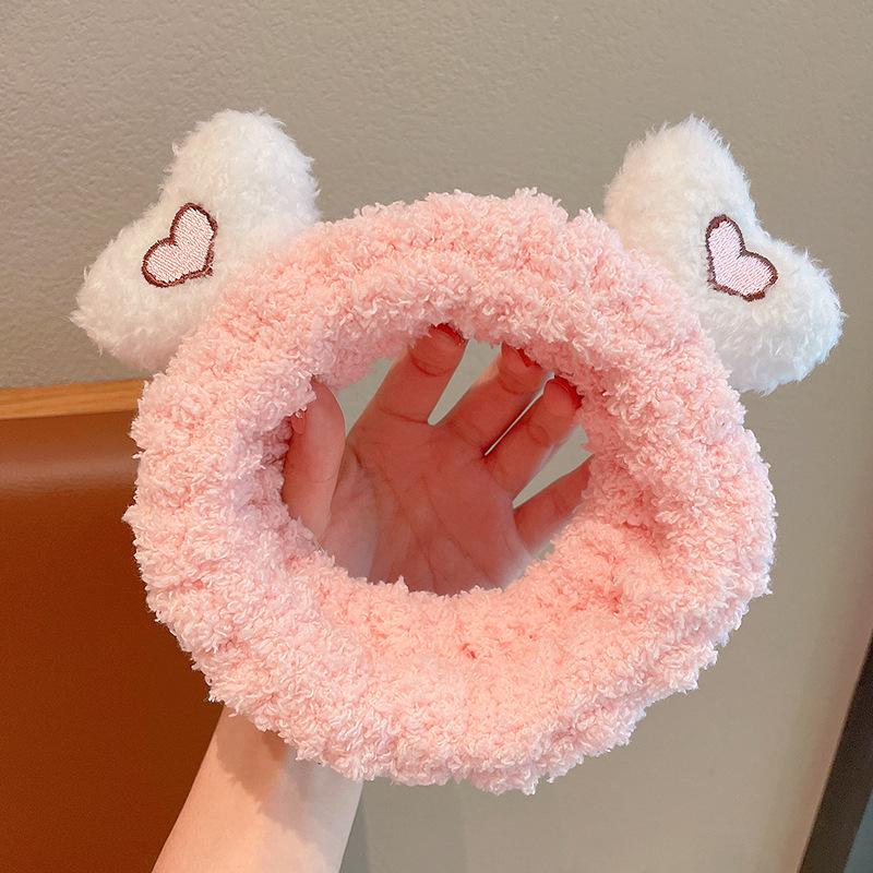 2024 Cute Cartoon Plush Headband for Women - Makeup, Hair Clip & Tie