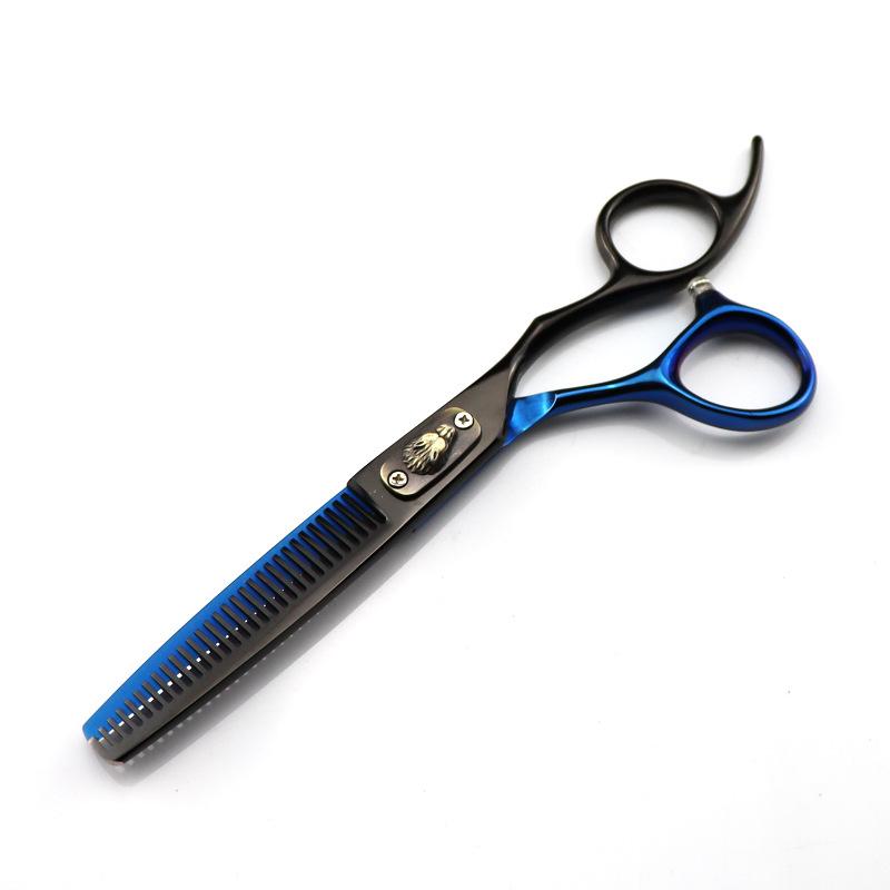 Black And Blue High-End, Wolf Head Hair Scissors, Haircut, Flat Scissors, Bangs, Tooth Scissors, Thin Scissors Fmlt-02
