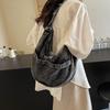 Denimowa torebka pierożek damska nowa prosta jednolity kolor na ramię crossbody casualowa lekka o dużej pojemności płócienna torba