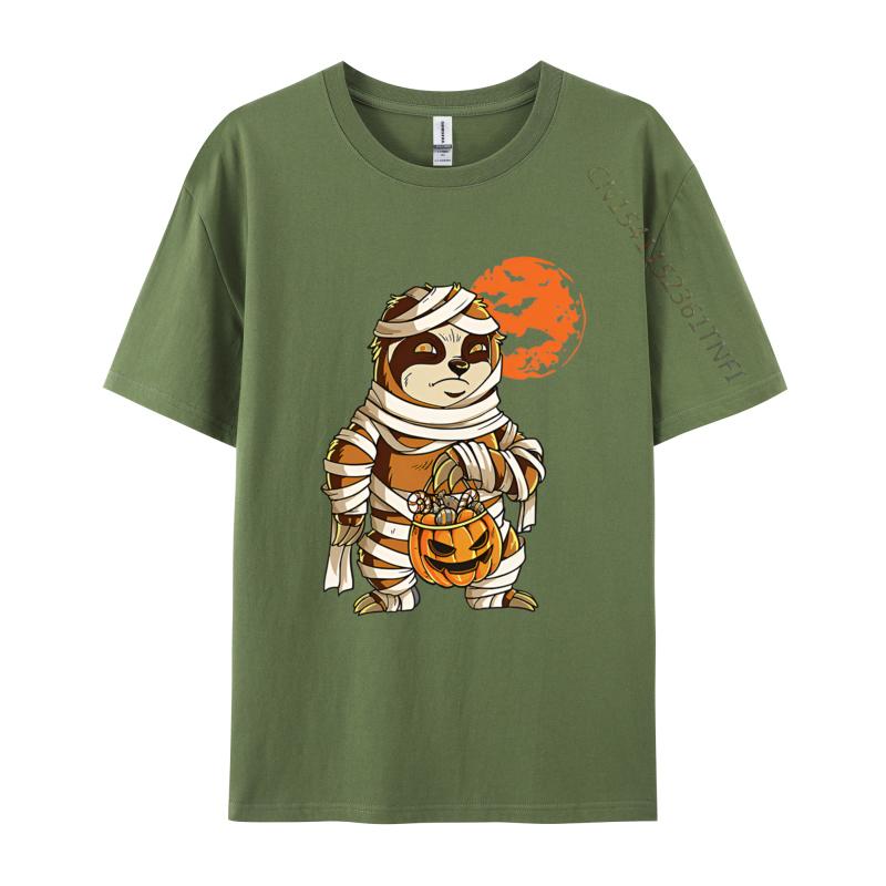 Mummy Pumpkin Halloween Sloth Funny Tshirts Birthday TShirt Customized T Shirts On Sale Cotton Men Tops  Tees Leisure