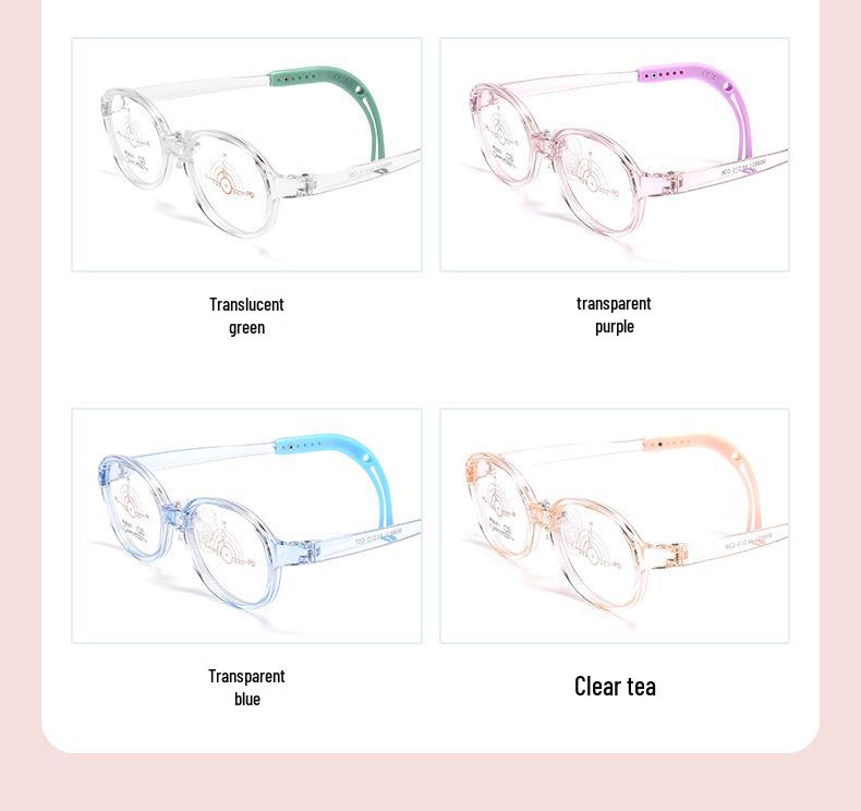 Top-Selling Professional Children's Glasses with Tomato-Style Silicone Nose Pads, Ultra-Light Transparent Gray Unisex Frame